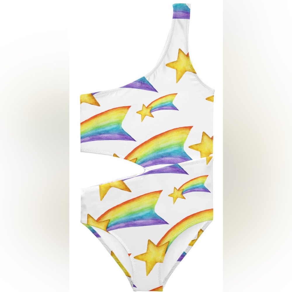 NWT and in Plastic Stella Cove Girls 4 yrs Shooting Stars Side Cut Swimsuit